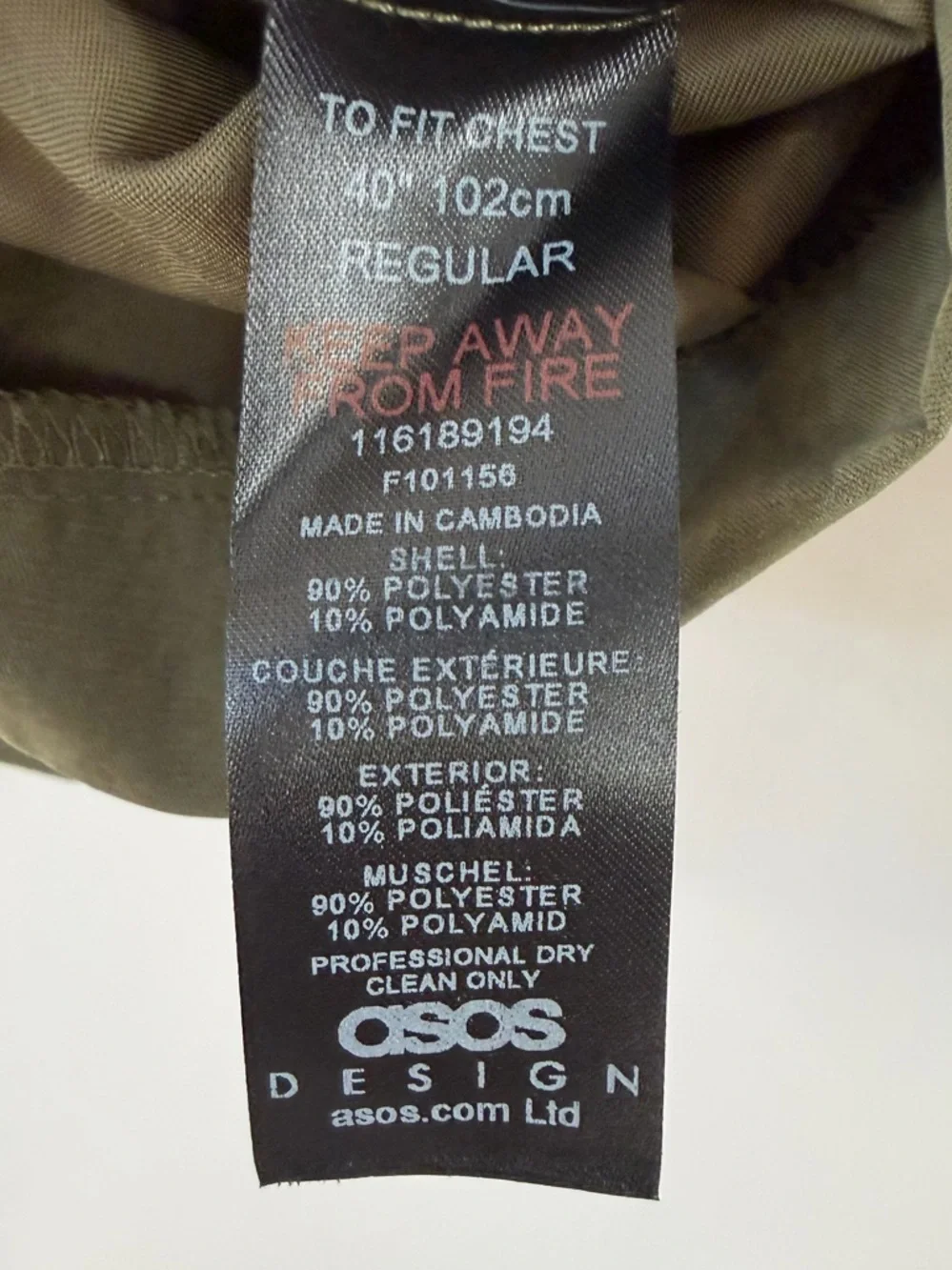 Men’s Asos Design lightweight green Suit Jacket. Size 40.